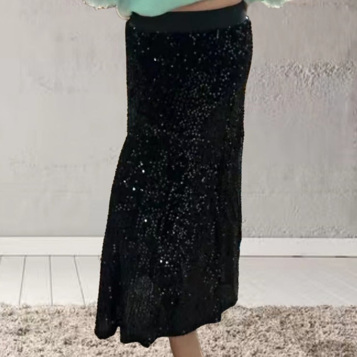 Dame Glimmer Maxi Kjole med stilfulde Pailletter og elegant Snit Stilla