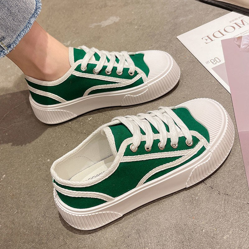 Femme Classic Canvas Snørebånd Sneakers med forhøjet sål Stilla