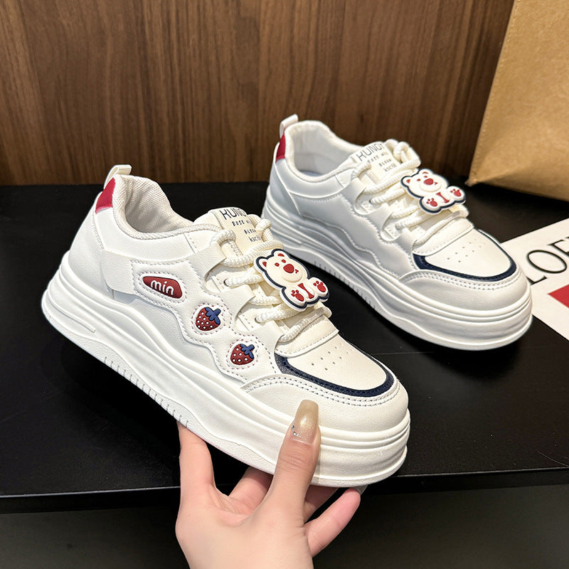 Dame mode sneakers med sødt bjørnemotiv og polstret sål Stilla