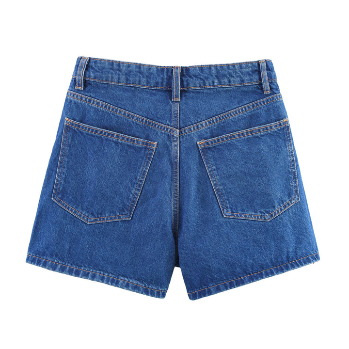 Femme Rivet Høj Talje Denim Shorts Stilla