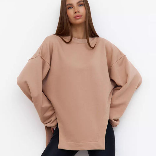 Dame Oversized Sweatshirt med unik skulderdetalje og afslappet pasform Stilla