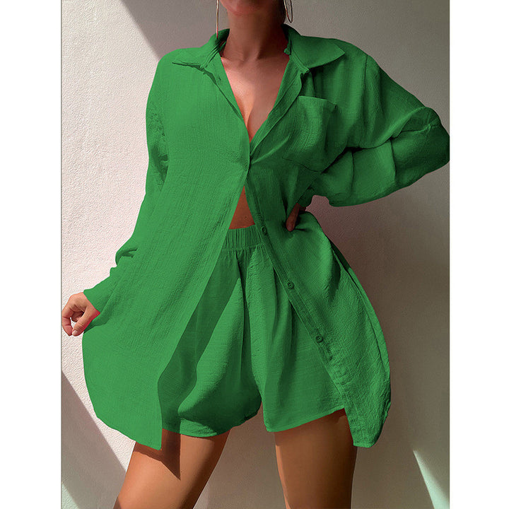 Dame afslappet sæt med oversized bluse og shorts Stilla