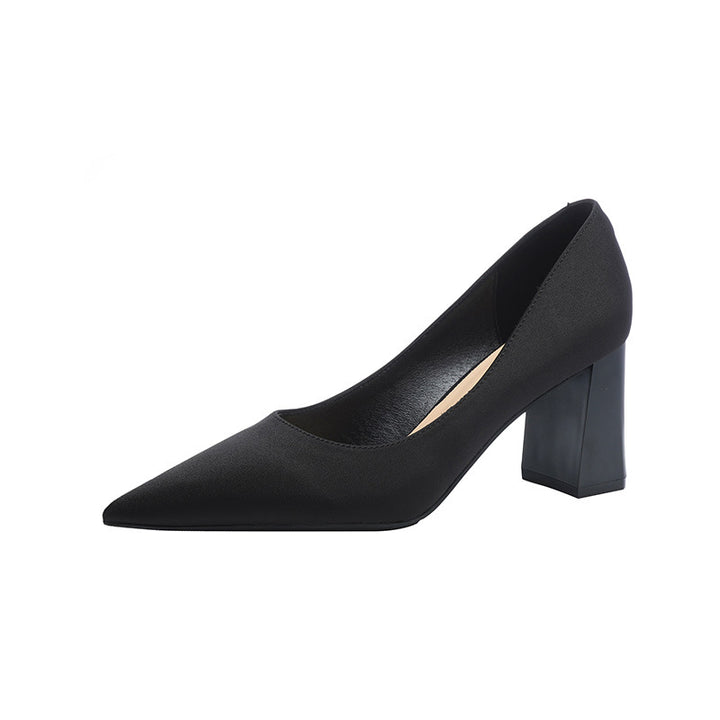 Dame elegante spids blokhæl pumps Stilla