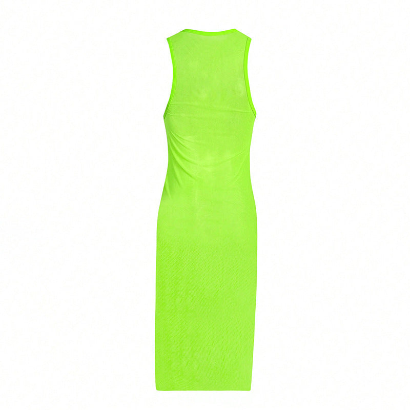 Dame Maxi-kjole med asymmetrisk snit og ruffles detaljer Skovae