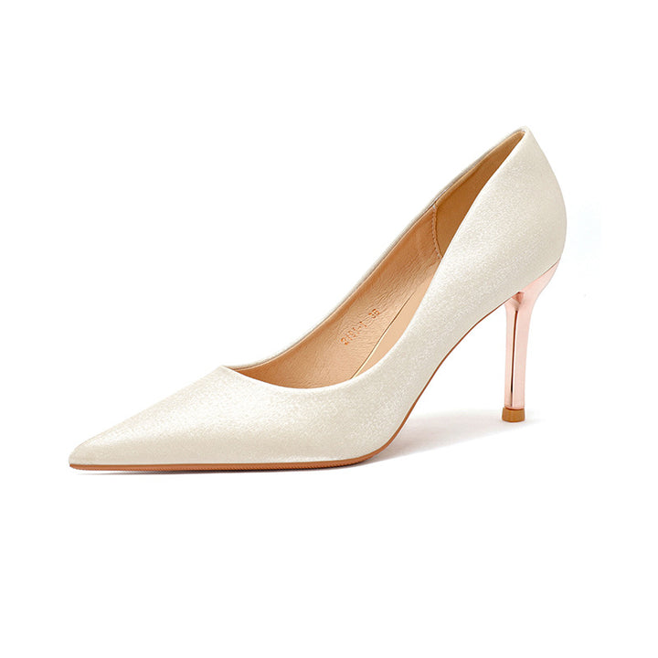 Dame elegante spids High Heels med glat overflade Stilla