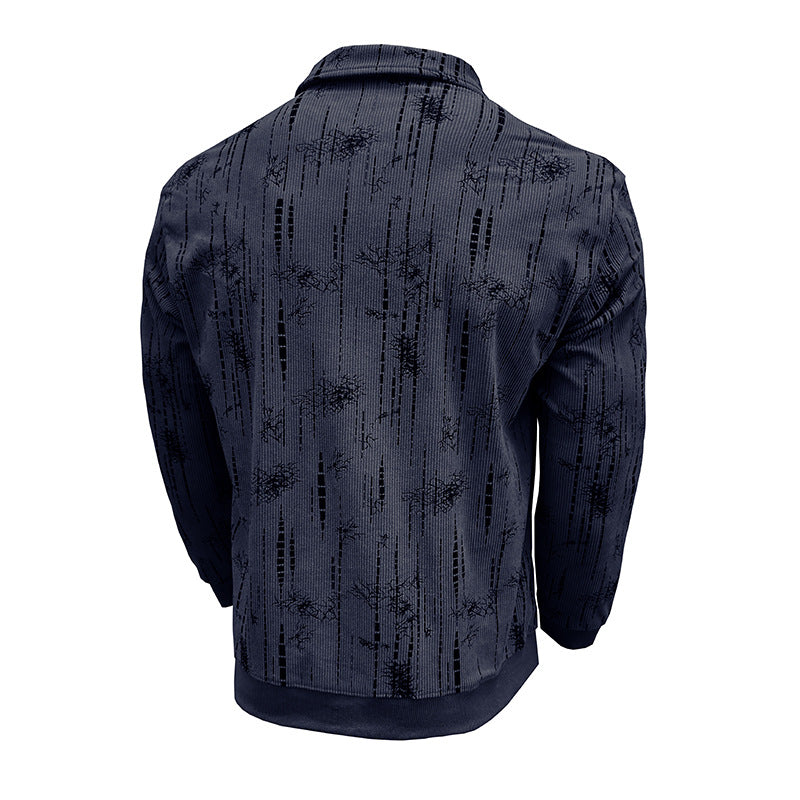 Herre sweatshirt med moderne krave og unik struktur Stilla