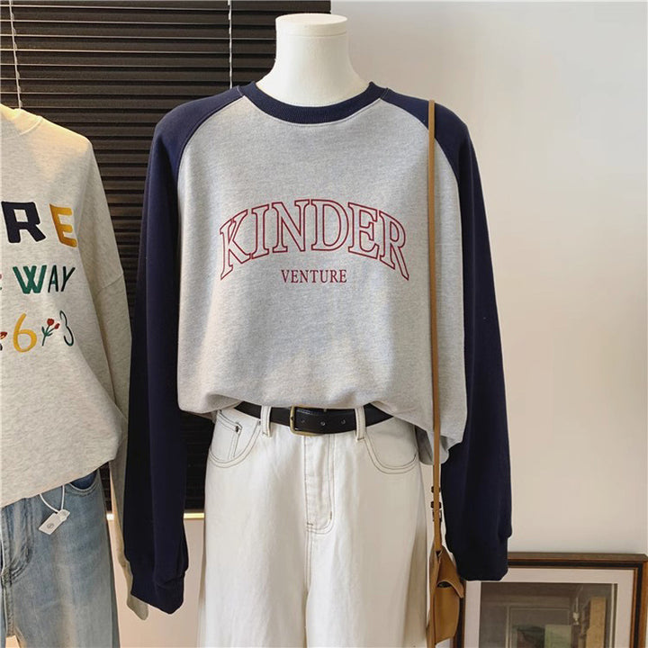 Femme Løs College Stil Sweatshirt Stilla