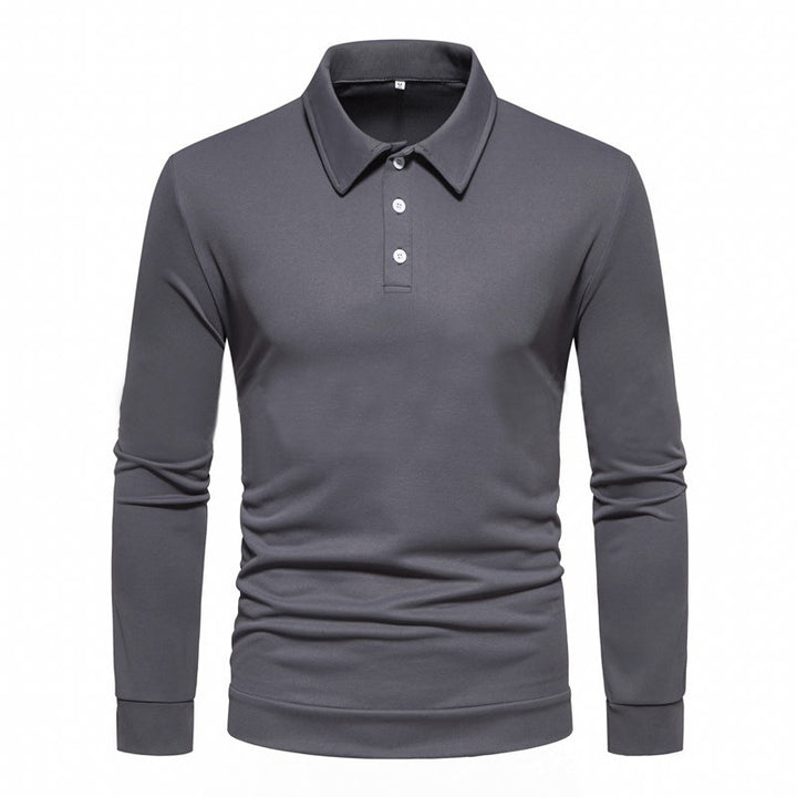 Herre Polo-shirt med lange ærmer og moderne krave Stilla