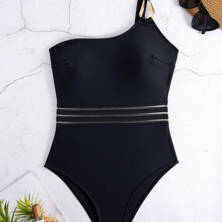 Dame asymmetrisk One-Shoulder heldragt badedragt Stilla