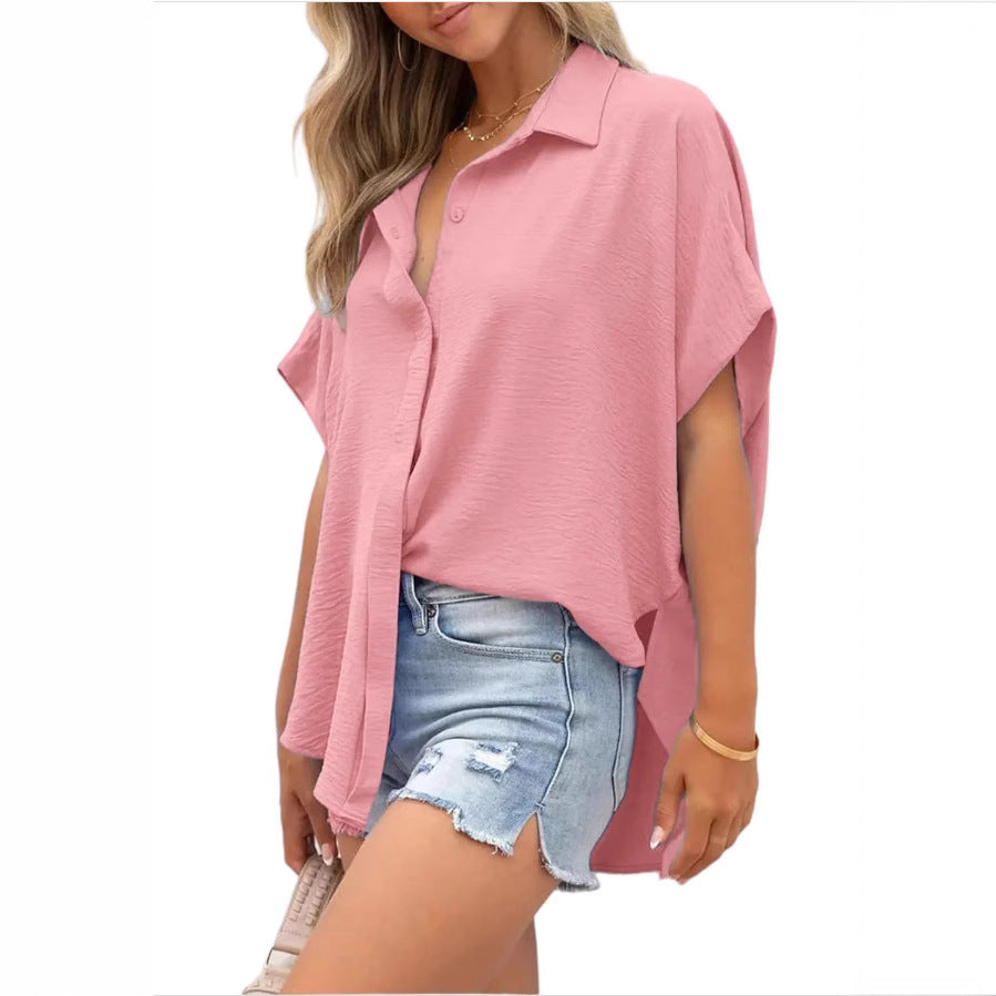 Dame afslappet oversized-bluse lavet af let bomuldsblanding Stilla
