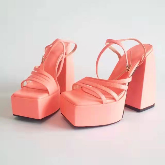 Femme Høj-Plateau Rem-Plateau Sandaler Stilla