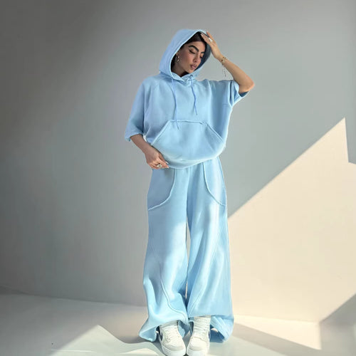 Kvinder Oversized Hætte sweater med Kænguru Lomme og Elastisk Bund Skovae