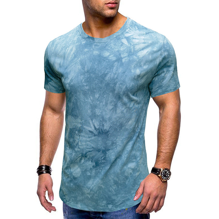 Herrer T-shirt med unikt batikdesign og rund halsudskæring Stilla