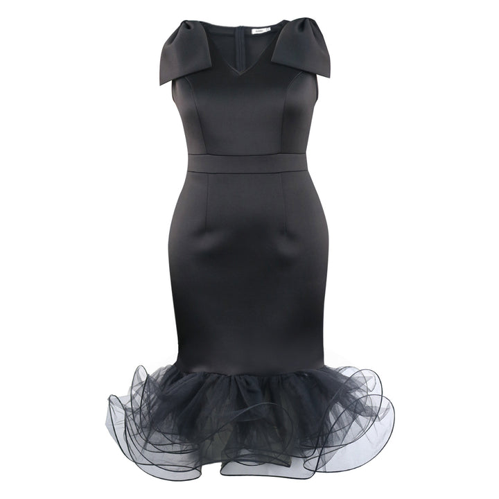 Dame elegant kjole med innovative tyl volanger Skovae