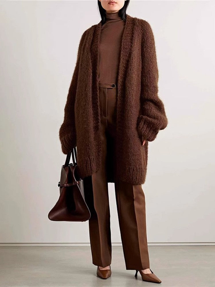 Kvinders hyggelige oversized strik cardigan Stilla