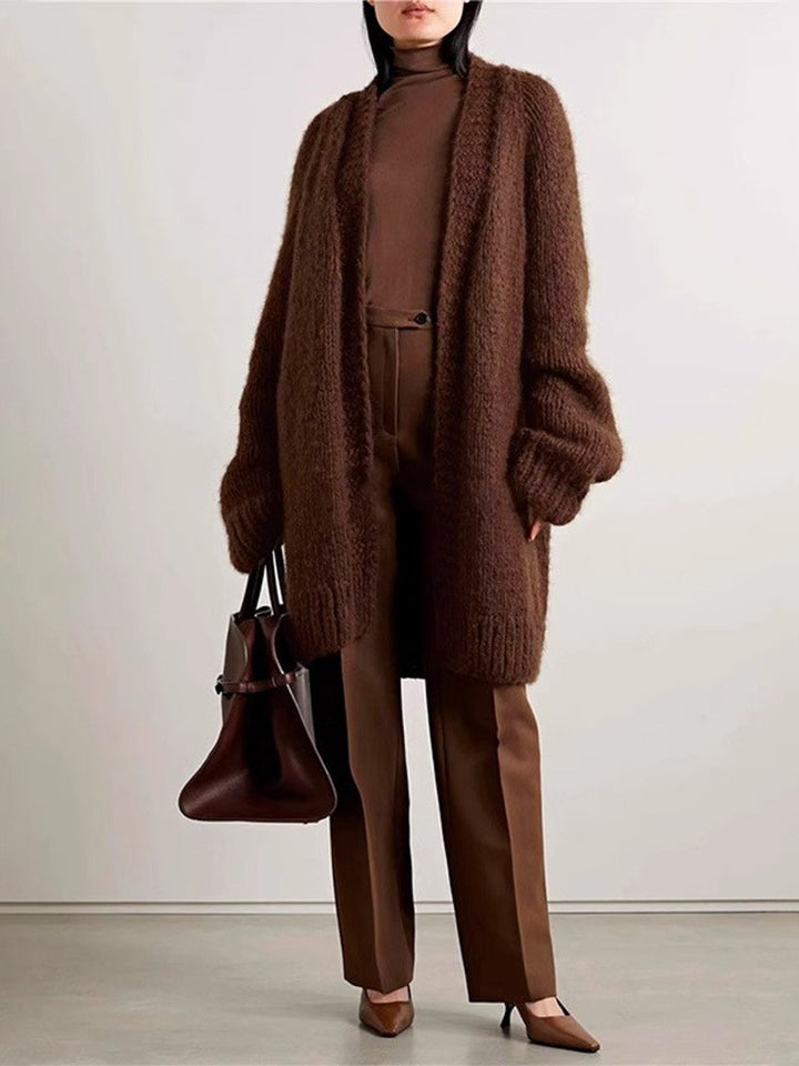 Kvinders hyggelige oversized strik cardigan Stilla