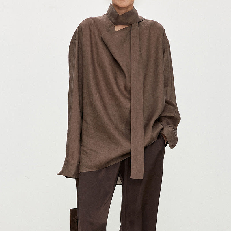 Dame elegant off-shoulder bluse med raffineret krave Stilla