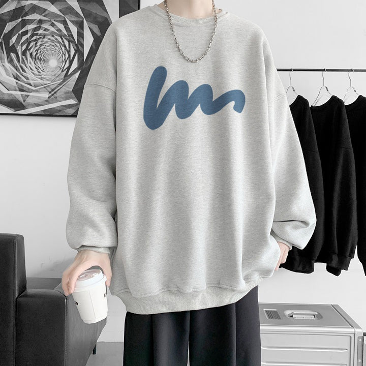 Herrer hyggelig sweatshirt med trendy grafisk design Stilla