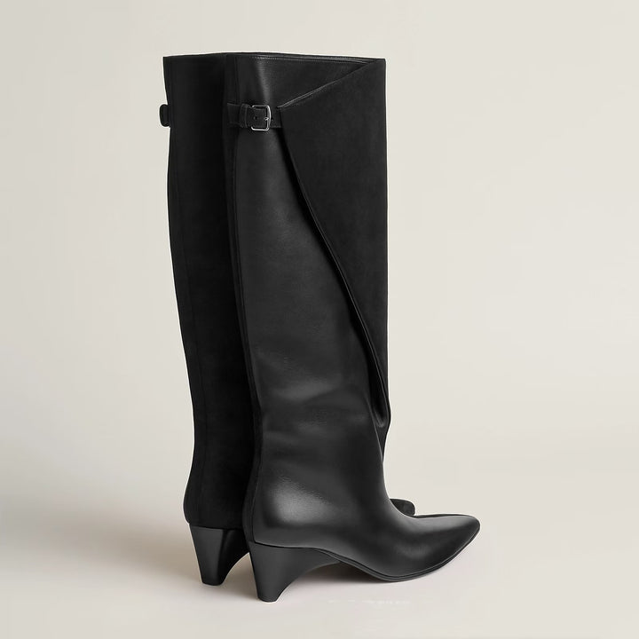 Femme Overknee-mode-støvler med unikt bånddesign Stilla