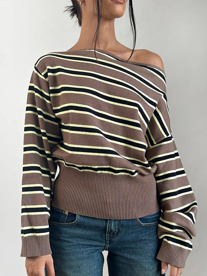 Damer afslappet stripe sweater Stilla