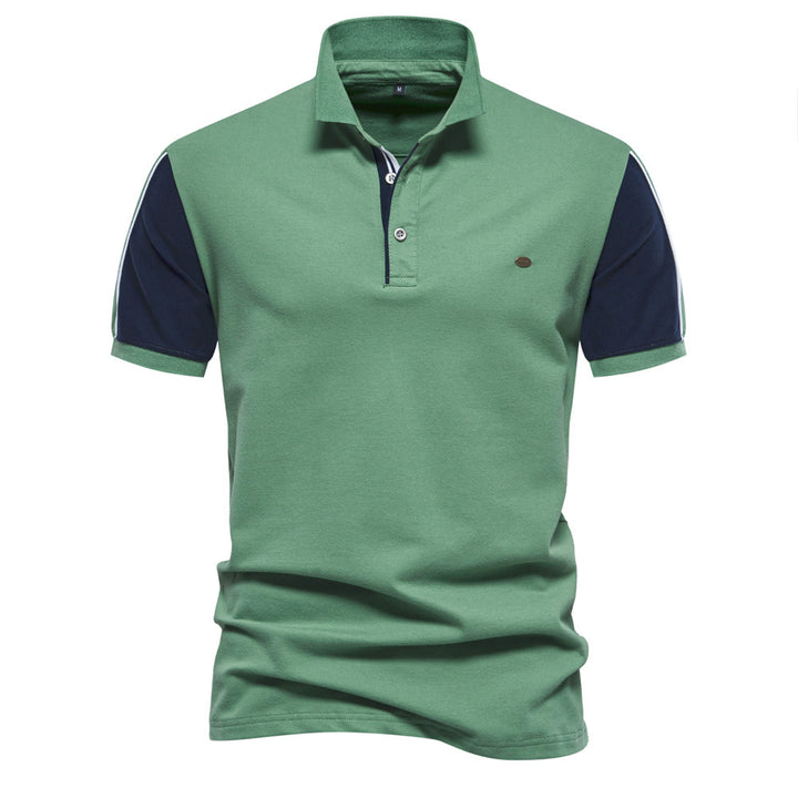 Herrer kortærmet polo shirt med moderne farveaccent Stilla