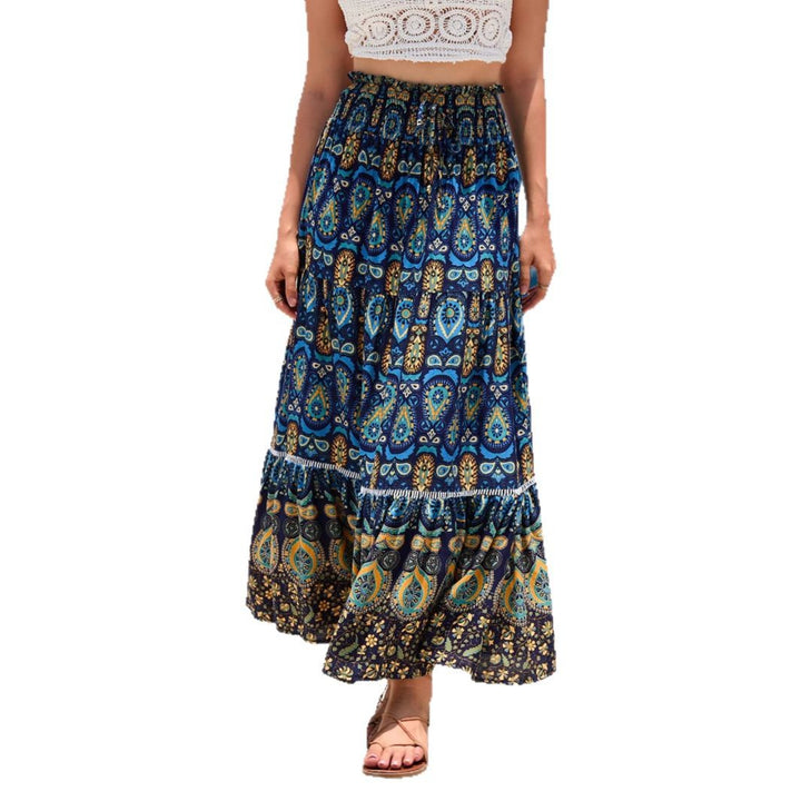 Dame Bohemian stribet Maxi-nederdel Stilla