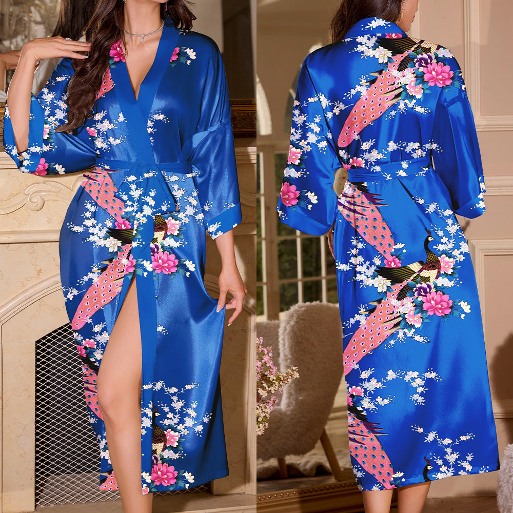 Dame Kimono-robe med blomstermønster Stilla