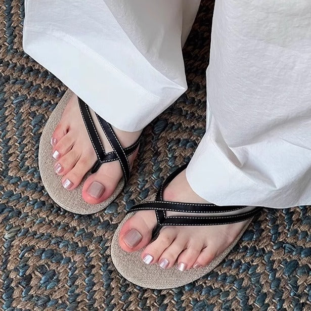 Damer Stylishe Cross-Strap Flip-Flops Stilla