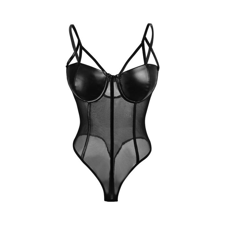 Dame Elegante Gennemsigtig Bodysuit med struktureret pasform og fine stropper Stilla
