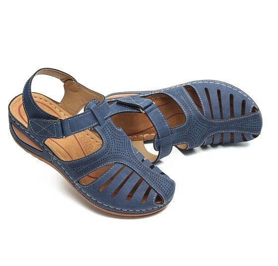 Dame sandaler med åndbare perforeringer og ergonomisk kile-sål Stilla