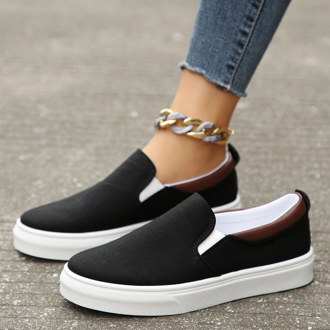 Dame Slip-On Sneakers i elastisk materiale med polstret indersål Stilla