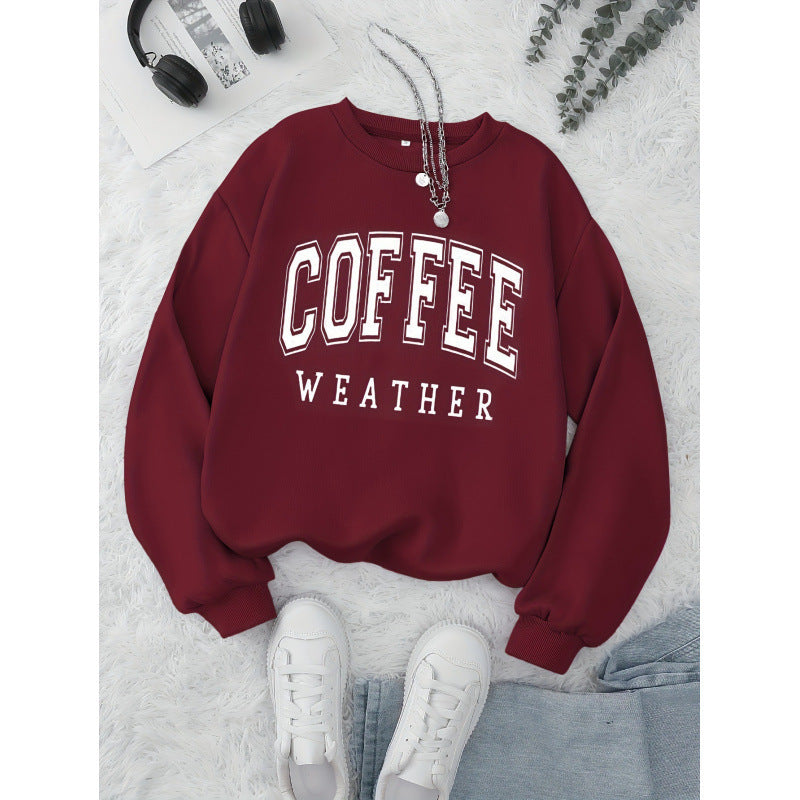 Kvinders sweatshirt med et fashionabelt Coffee Weather print Stilla