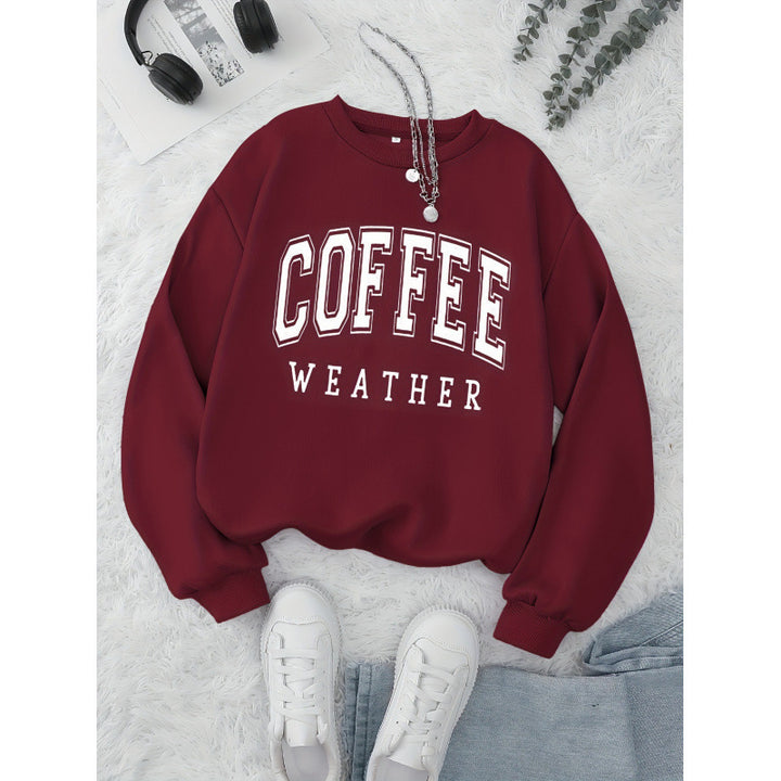 Kvinders sweatshirt med et fashionabelt Coffee Weather print Stilla