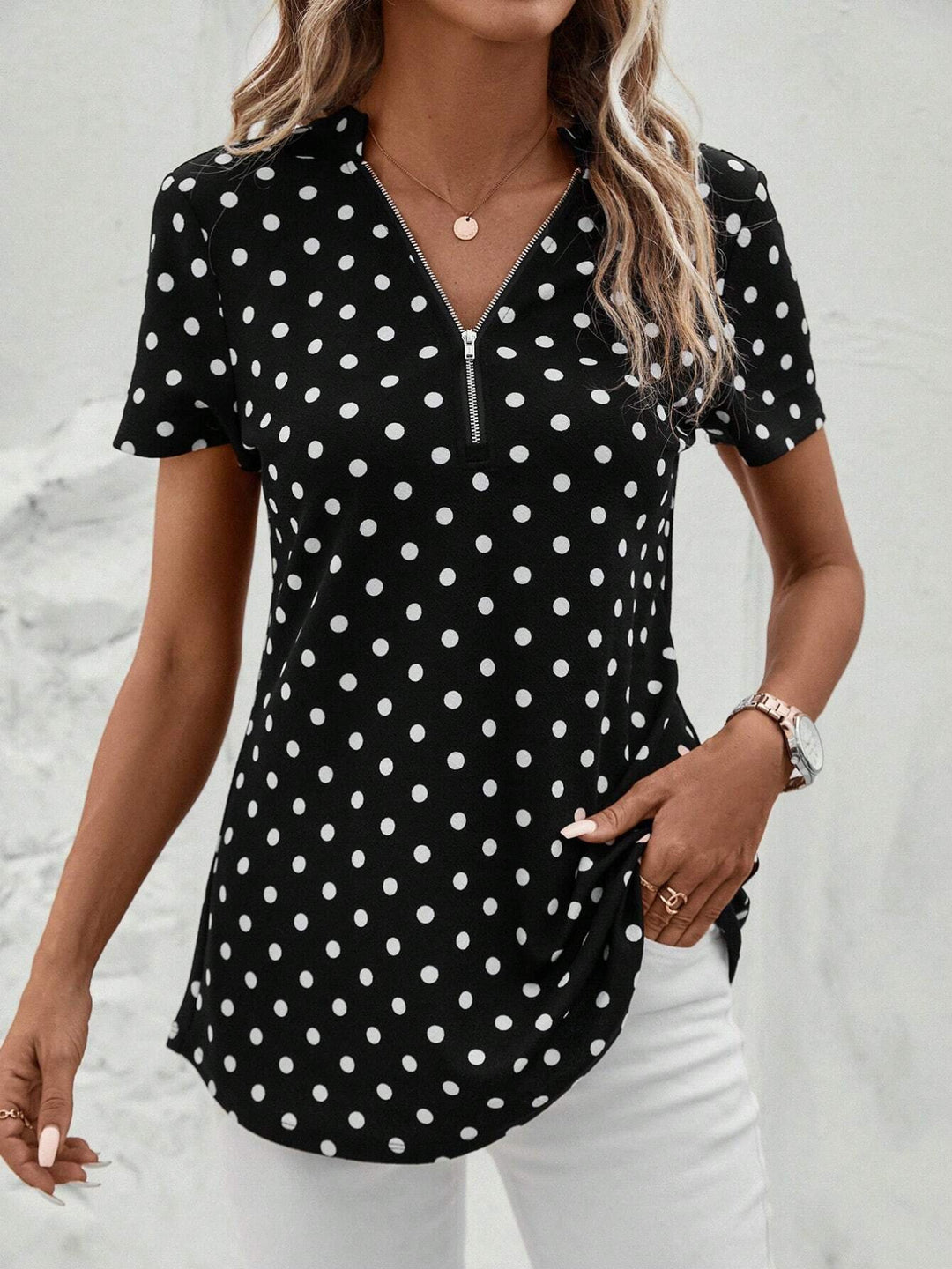 Dame Prikket Zip-Up Top Stilla