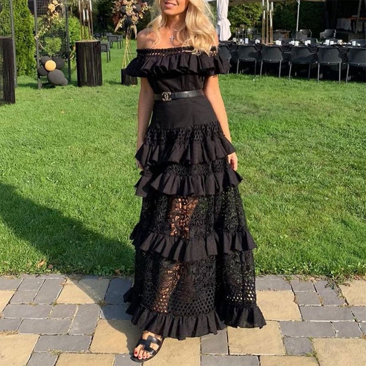 Dame Boho-maxikjole med spidsdetaljer Stilla