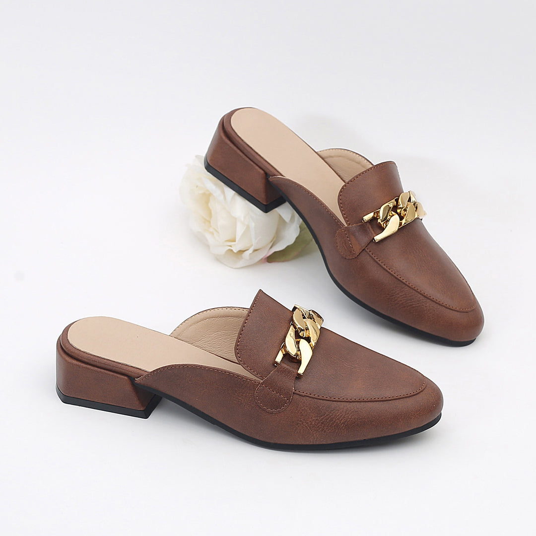Damer Slip-On Mules med dekorativ kæde Stilla
