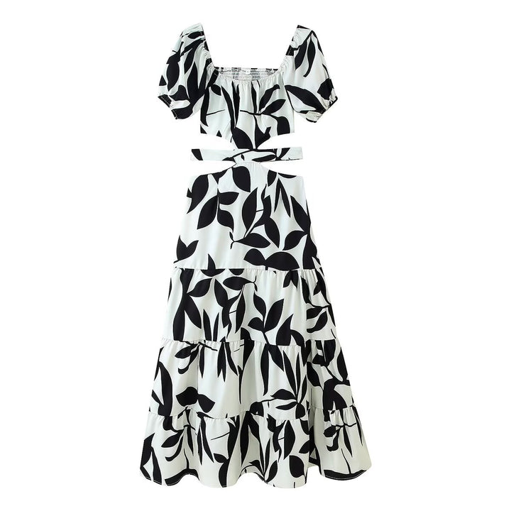 Femme Off-Shoulder Floral Maxi Kjole med lagdelt design Stilla