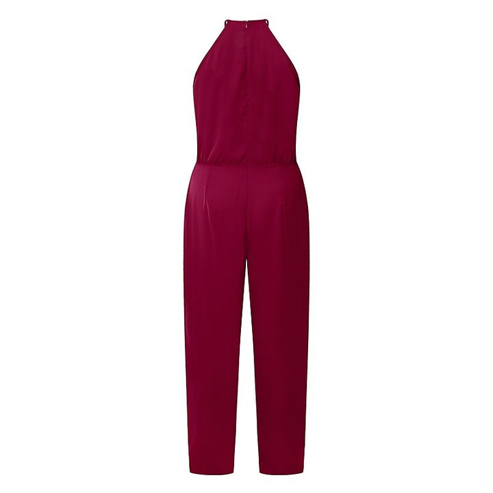 Dame elegant Jumpsuit med vidde ben og suave stropper Stilla
