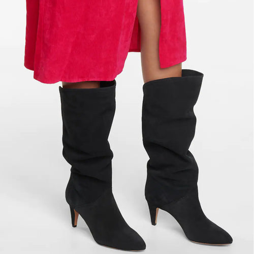 Femme Slouchy High-Heel Knæhøje Støvler Stilla