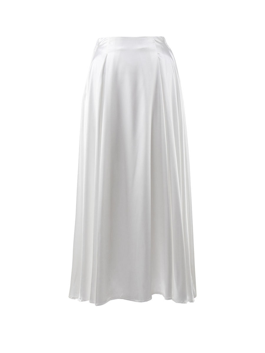 Dame Elegant Satin A-Linie Nederdel Stilla