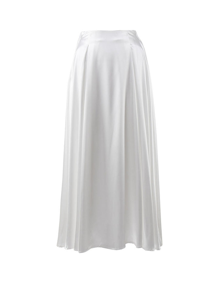 Dame Elegant Satin A-Linie Nederdel Stilla