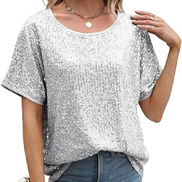 Dame funktionsshirt med elegante palietter og afslappet snit Stilla