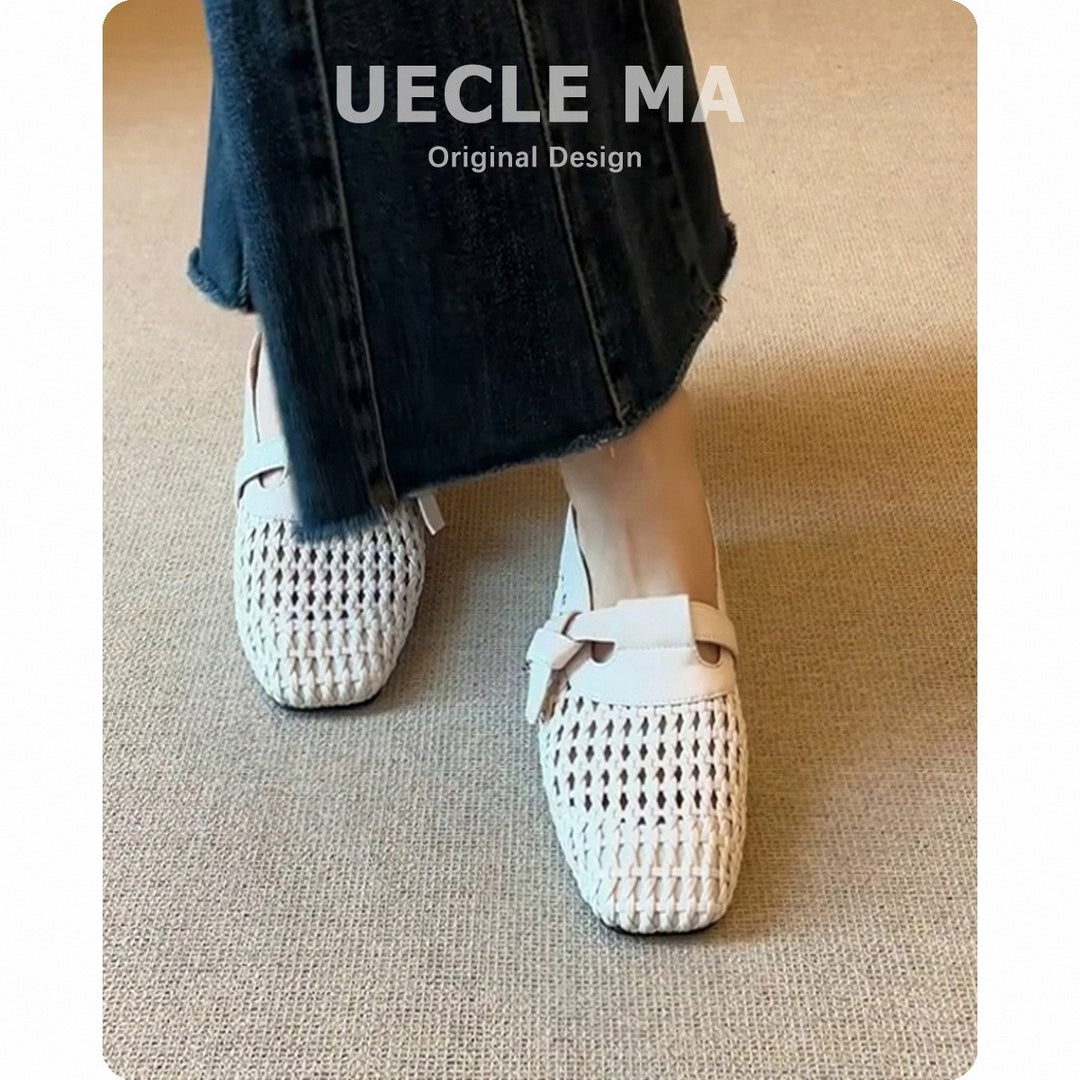 Dame Woven Læder Slip-On Mules Stilla