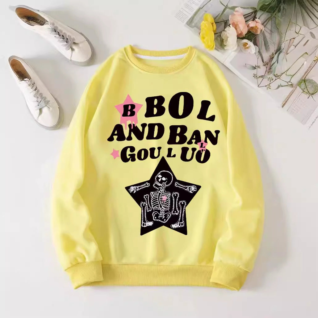 Kvinders afslappede sweatshirt med kreativ skeletdesign Skovae