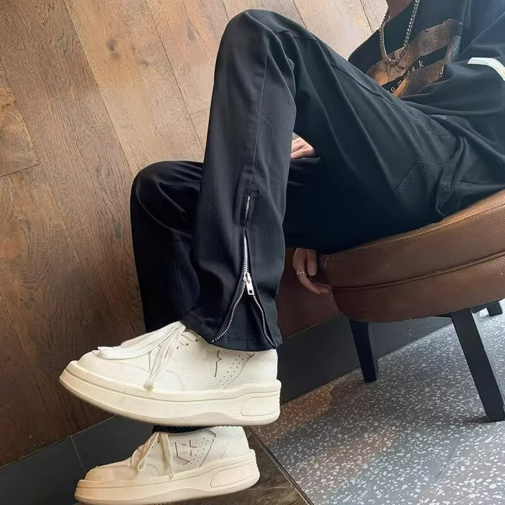 Herrer komfortable Slim-Fit Cargo-bukser med praktiske lynlåslommer og elastisk talje Stilla