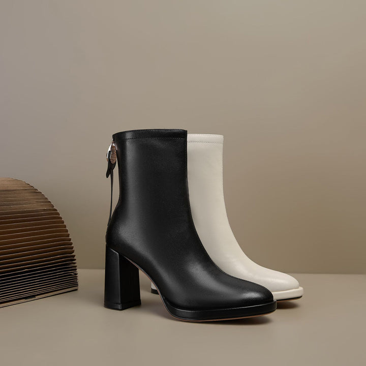 Femme Chunky Heel Ankle Boots med sidelukning Stilla
