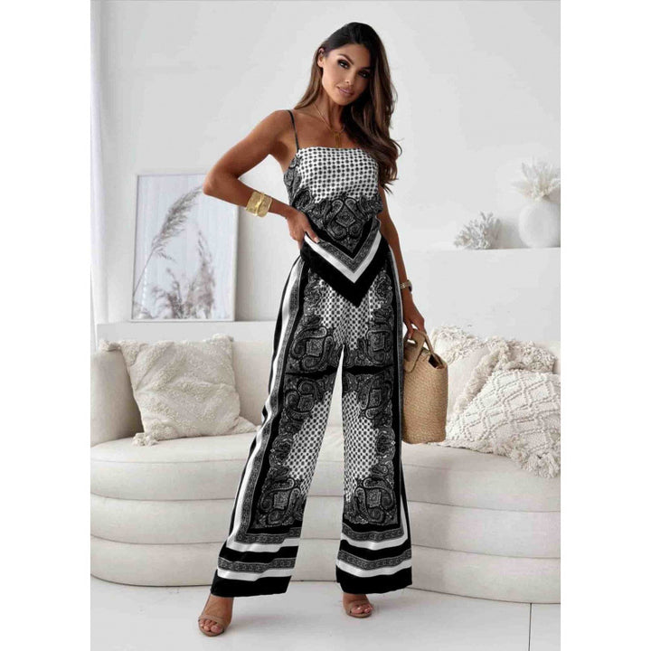 Dame jumpsuit med elegante printdetaljer Stilla