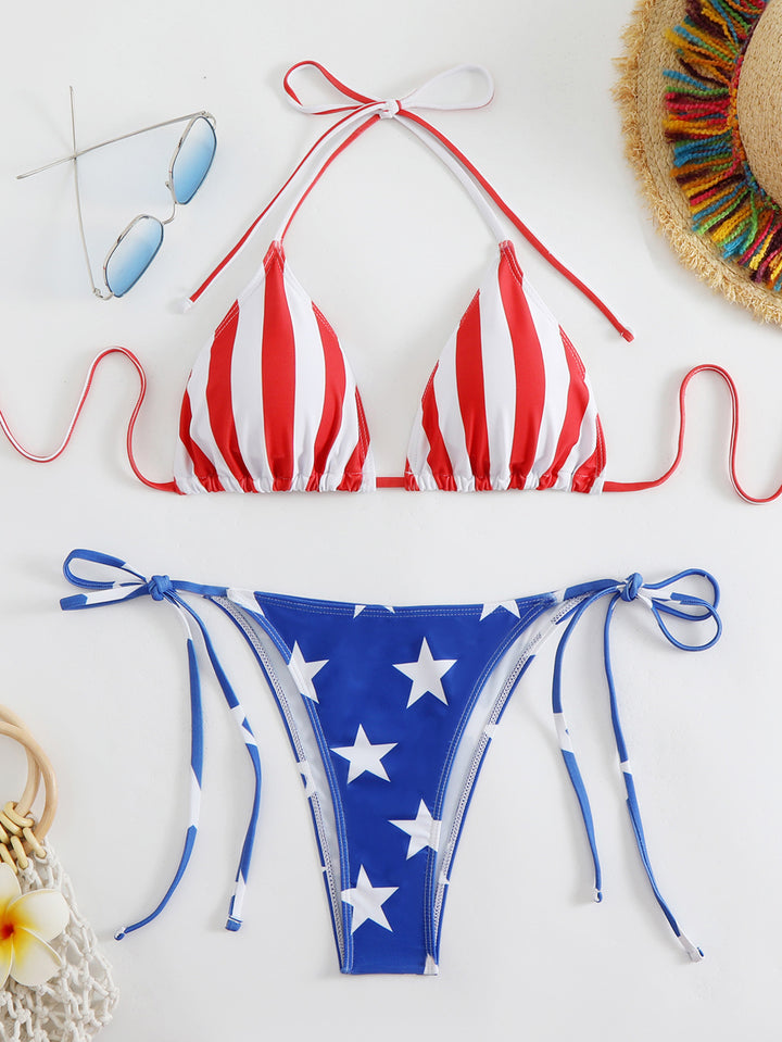 Dame Stjerne-Stribe To-Delt Bikini Sæt Stilla