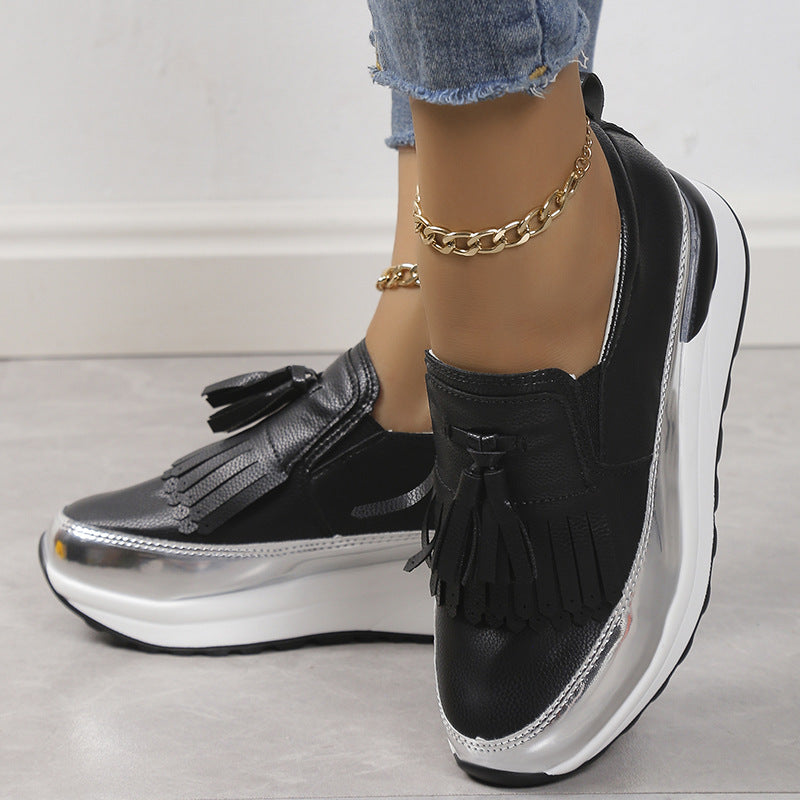 Dame Mode Sneakers med frynser og metallic-elementer Stilla