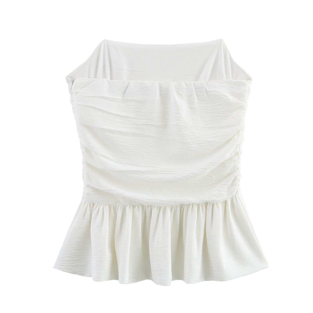 Femme Peplum Top med struktureret stof Stilla